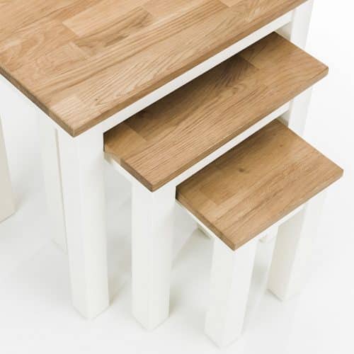 Coxmoor nest of 3 tables - Ivory & Oak - Image 4