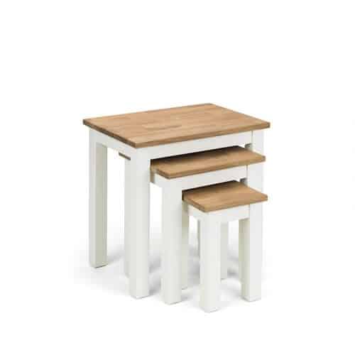Coxmoor nest of 3 tables - Ivory & Oak - Image 5