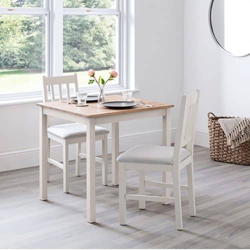 Coxmoor ivory & oak square dining set - Image 2