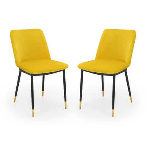 Findlay square dining table & 4 delaunay mustard chairs - Image 7