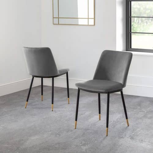 Findlay square dining table & 4 delaunay grey chairs - Image 3