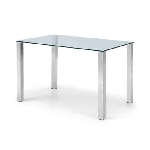 Enzo chrome & Glass compact dining table