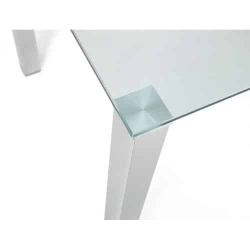 Enzo dining table & 4 calabria cantilever velvet blue chairs - Image 4
