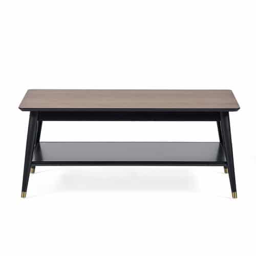 Findlay coffee table with shelf - Walnut & Black - Image 2