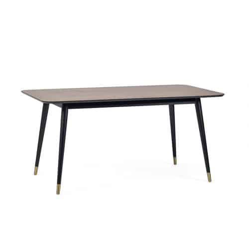 Findlay rectangular dining table - Walnut & Black - Image 2