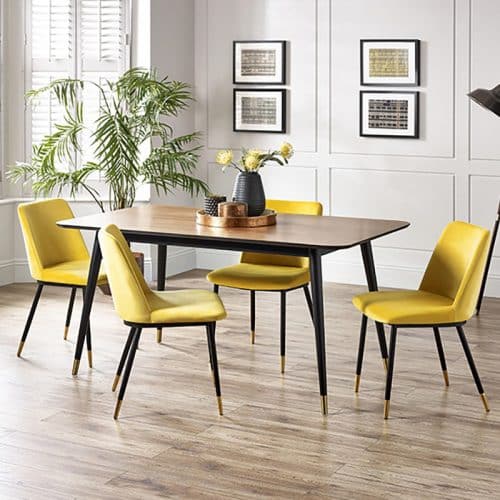 Findlay rectangular table & 4 delaunay mustard chairs - Image 2