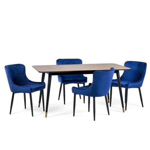 Findlay rectangular dining table - Walnut & Black - Image 3