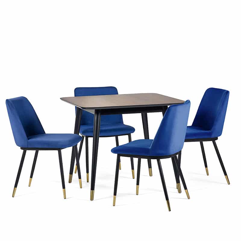Findlay Square Dining Table _ 4 Delaunay Blue Chairs furniture