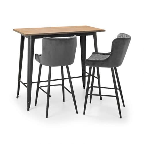 Grafton bar table & 2 luxe grey bar stools
