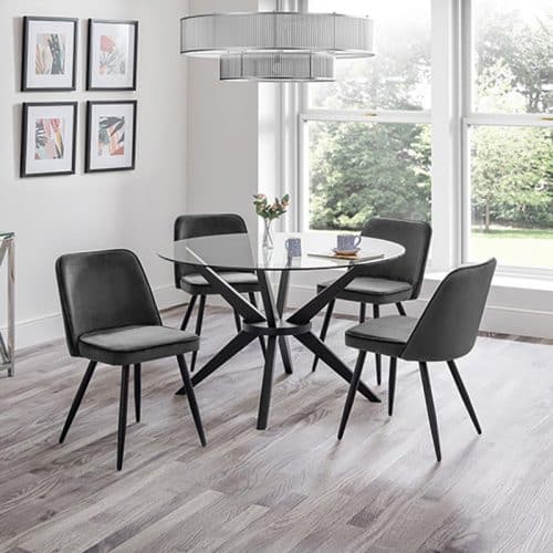 Hayden dining table & 4 burgess grey chairs