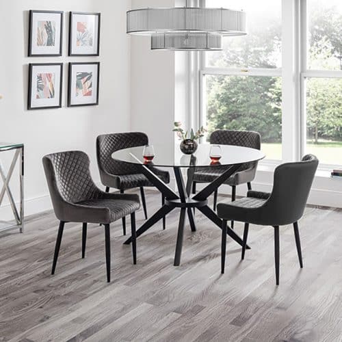 Hayden dining table & 4 luxe grey chairs - Image 2