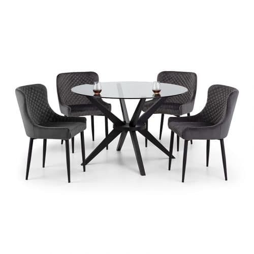 Hayden dining table & 4 luxe grey chairs - Image 3