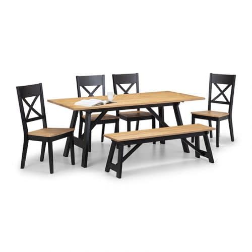 Hockley dining set (Bench & 4 Chairs) - Image 3