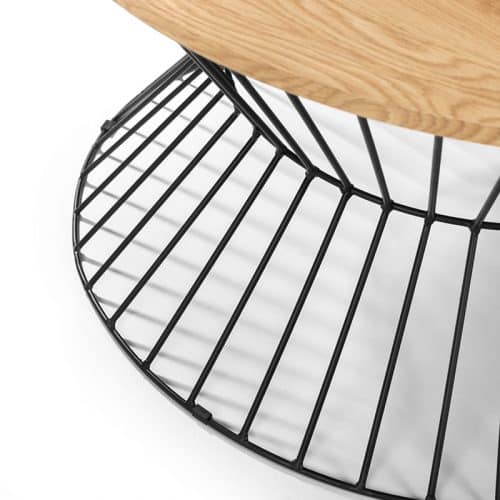 Jersey round wire coffee table - oak - Image 5