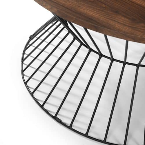 Jersey round wire coffee table - walnut - Image 2