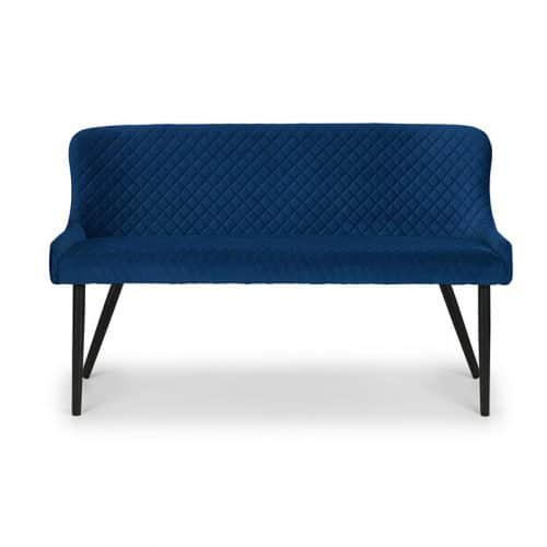 Como & Luxe blue dining set (2 chairs & bench) - Image 9