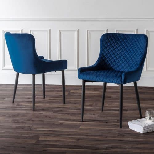 Berwick Dining Table & 6 Luxe Blue Chairs - Image 3