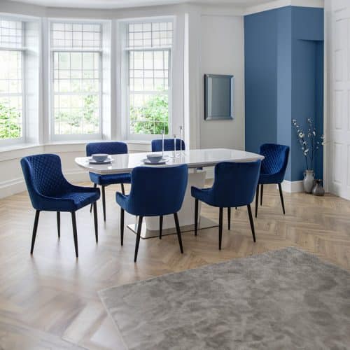 Como & Luxe blue dining set