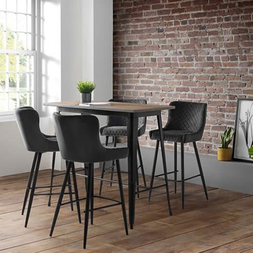 Grafton bar table & 4 luxe grey bar stools - Image 2
