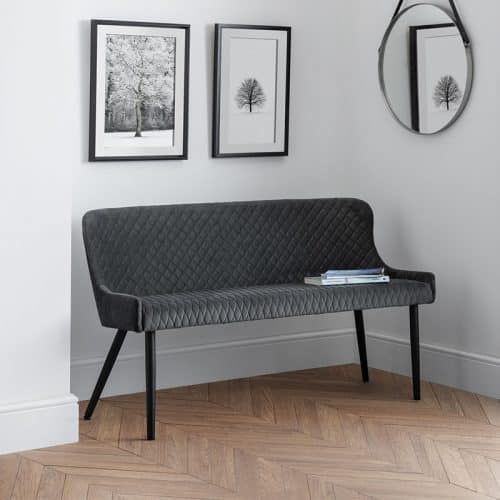 Como & Luxe grey dining set (2 chairs & bench) - Image 8