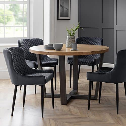Brooklyn round & Luxe grey dining set