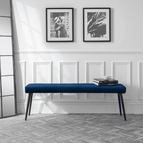 Berwick Dining Table, Luxe Low Blue Bench & 4 Luxe Blue Chairs - Image 8