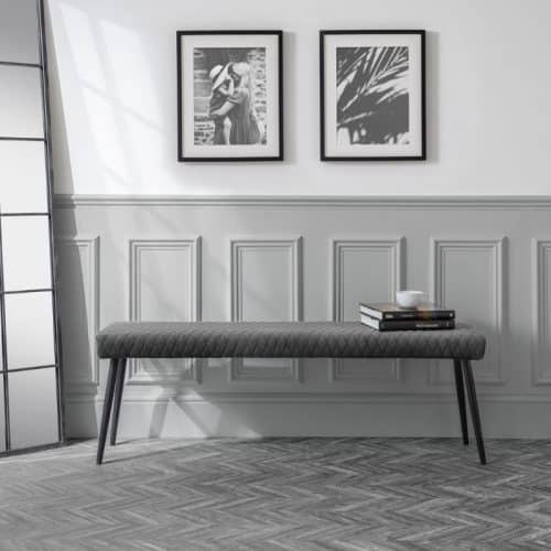 Berwick Dining Table & 2 Luxe Low Grey Benches - Image 6