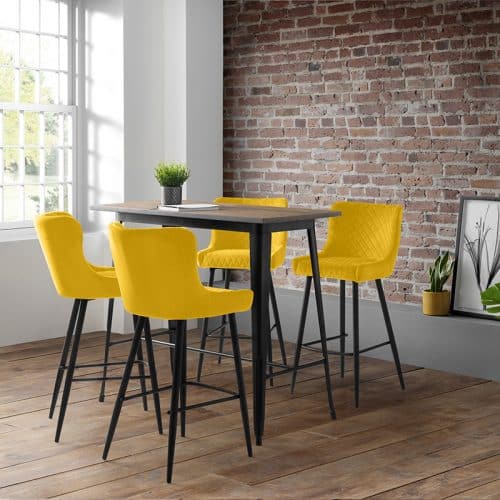 Grafton bar table & 4 luxe mustard bar stools - Image 2