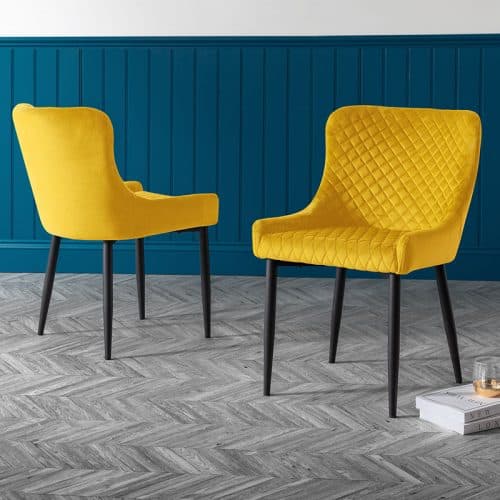 Berwick Dining Table, Luxe Low Mustard Bench & 2 Luxe Mustard Chairs - Image 3