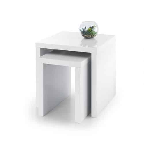 Metro high gloss nest of tables - white