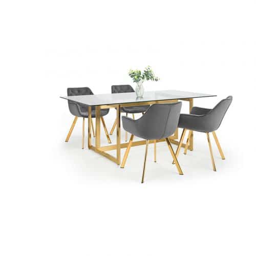 Minori dining table & 4 lorenzo grey dining chairs - Image 3