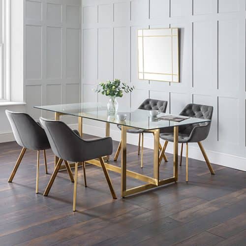 Minori dining table & 4 lorenzo grey dining chairs - Image 2