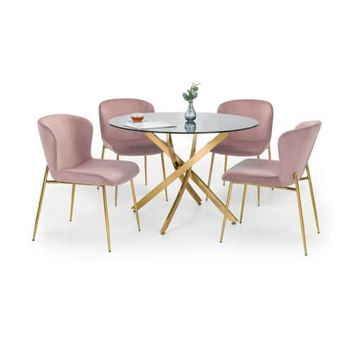 Montero round table & 4 delaunay pink chairs - Image 3