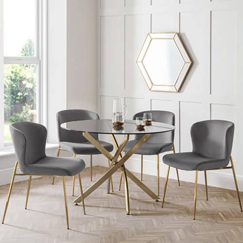 Montero round table & 4 harper grey chairs - Image 2