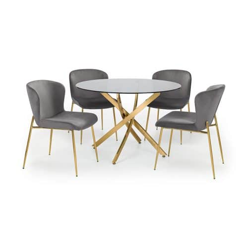 Montero round table & 4 harper grey chairs