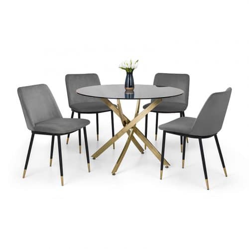 Montero round table & 4 delaunay grey chairs - Image 3