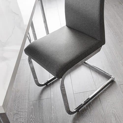 Positano dining table & 4 calabria cantilever velvet grey chairs - Image 8