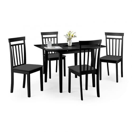 Rufford dining table & 4 coast chairs - black - Image 3