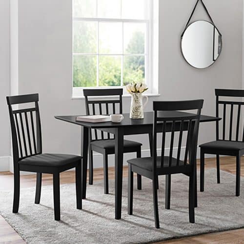 Rufford dining table & 4 coast chairs - black - Image 2
