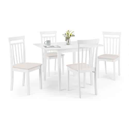 Rufford dining table & 4 coast chairs - white - Image 3