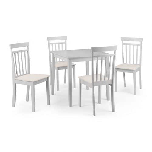 Rufford dining table & 4 coast chairs - grey