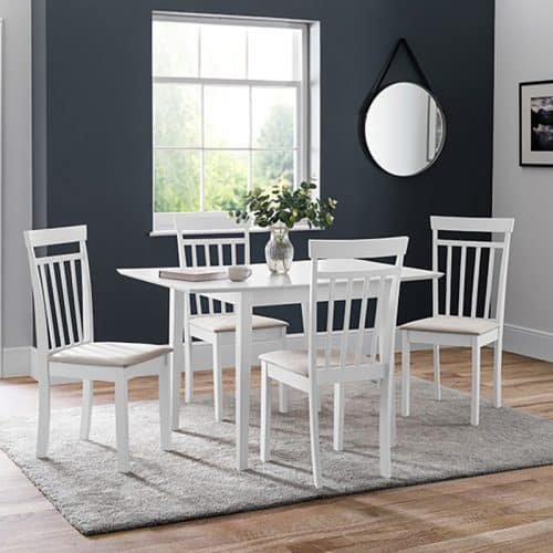 Rufford dining table & 4 coast chairs - white - Image 2