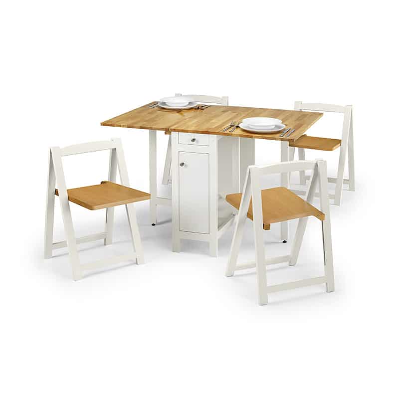Savoy dining set - white / natural finish