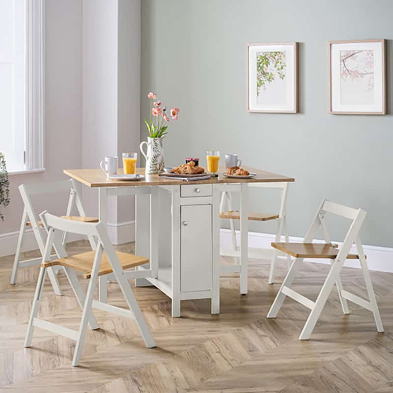 Savoy dining set - white / natural finish - Image 2