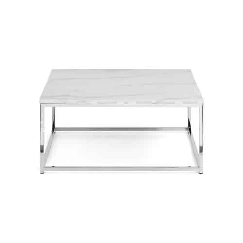 Scala white marble top square coffee table