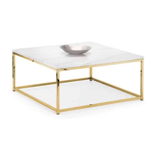 Scala gold white marble top coffee table - Image 3