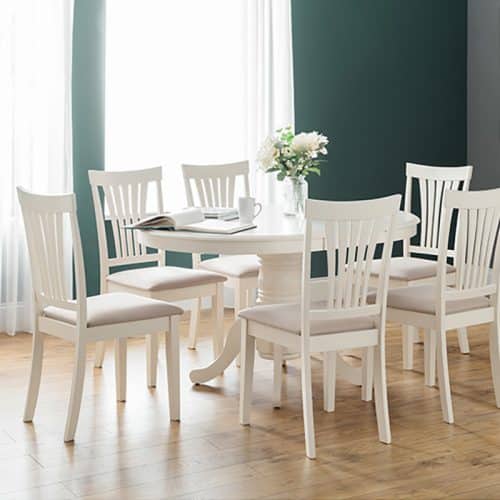 Stanmore round to oval extending dining set - Image 2