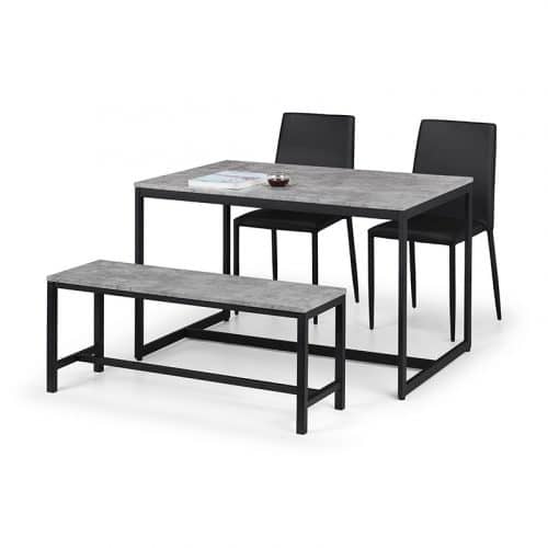 Staten bench & Jazz black dining set - Image 3