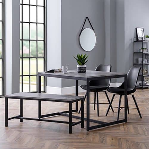 Staten bench & Kari black dining set - Image 2