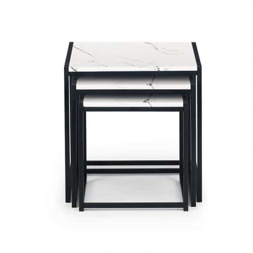 Tribeca nest of tables - white marble - Image 4